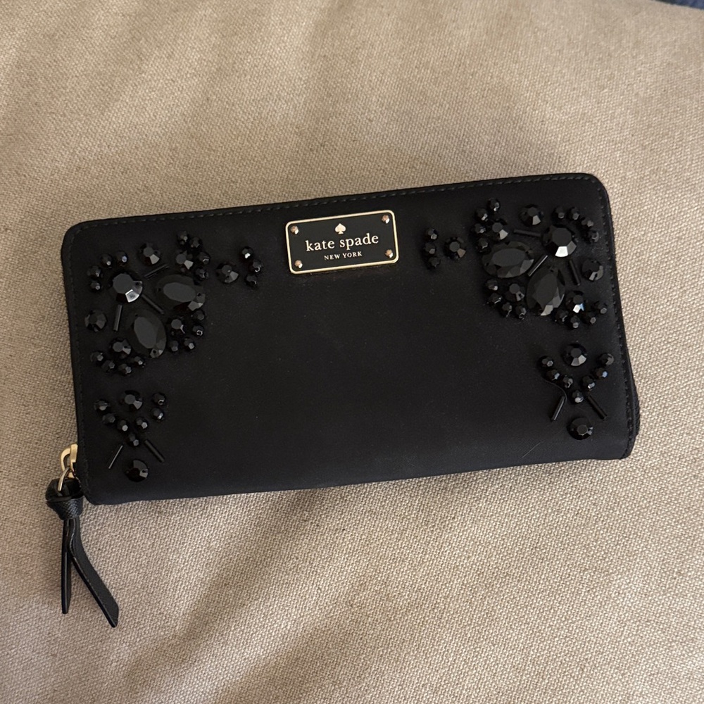 Kate Spade Black Beaded Wallet